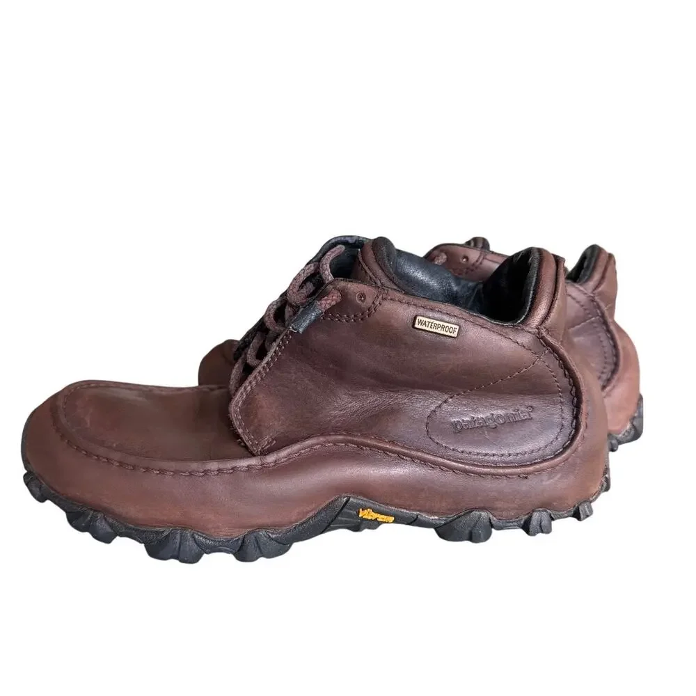 Patagonia Ranger Leather Hiking Shoes Mens 7.5 Brown Vibram Polartec Waterproof